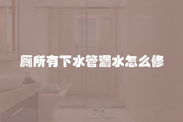 厕所有下水管漏水怎么修