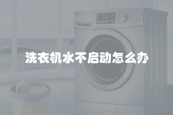 洗衣机水不启动怎么办