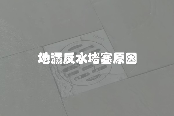 地漏反水堵塞原因