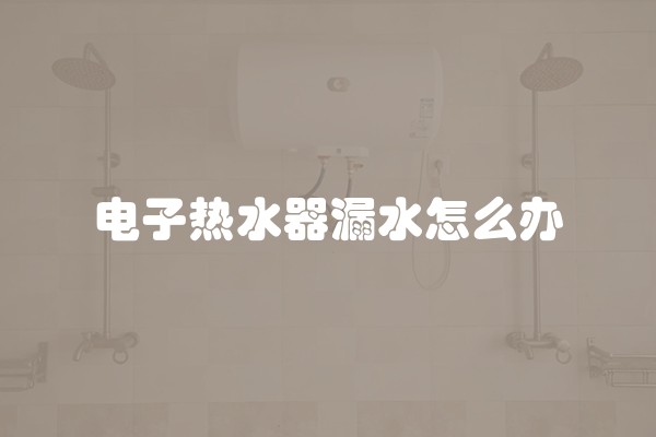 电子热水器漏水怎么办