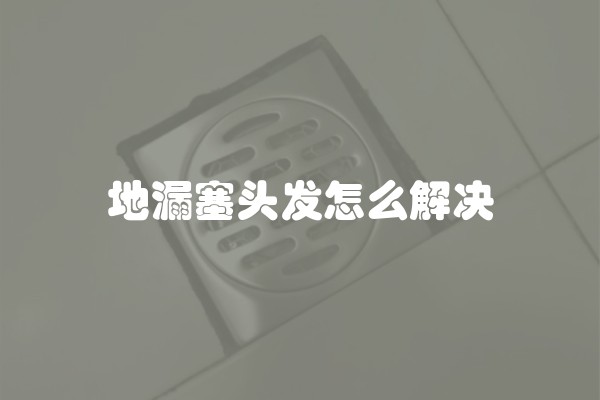 地漏塞头发怎么解决