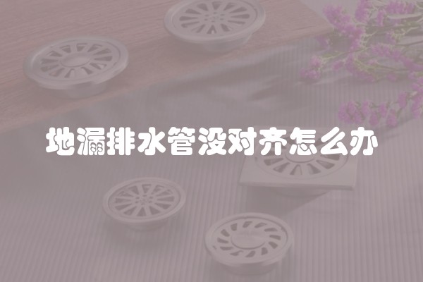 地漏排水管没对齐怎么办