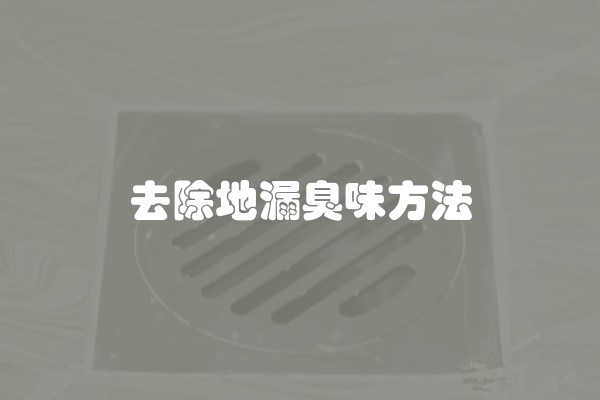 去除地漏臭味方法