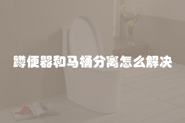 蹲便器和马桶分离怎么解决