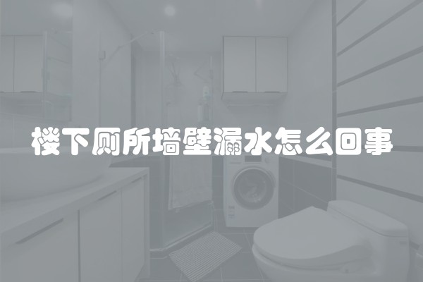 楼下厕所墙壁漏水怎么回事