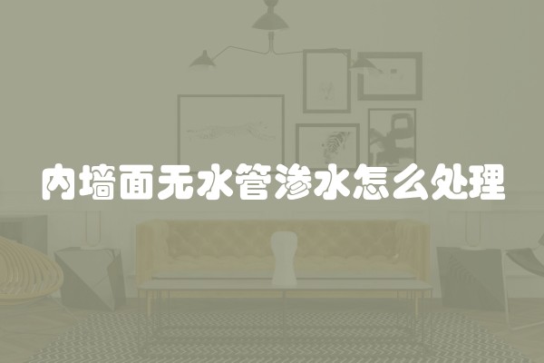 内墙面无水管渗水怎么处理