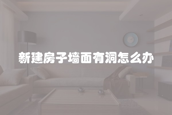 新建房子墙面有洞怎么办