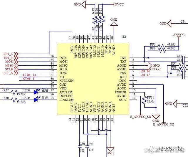 实现以太网通信硬件电路方法