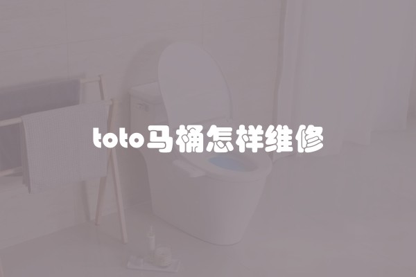 toto马桶怎样维修