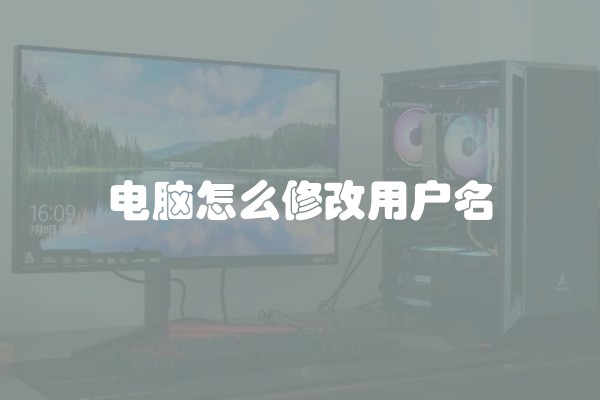 电脑怎么修改用户名