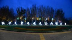 北京延庆区妫水街与湖北西路交叉口新增灯光夜景
