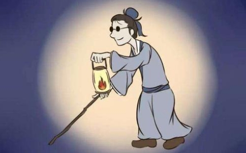 释容僧人遇盲人点灯