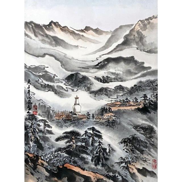 四大佛教名山画成水墨画是什么样？