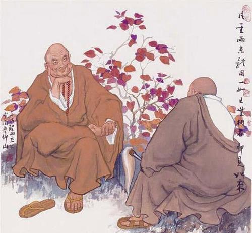 马祖道一容貌颖异，脚下有两个轮纹，于公元788年跏趺入灭