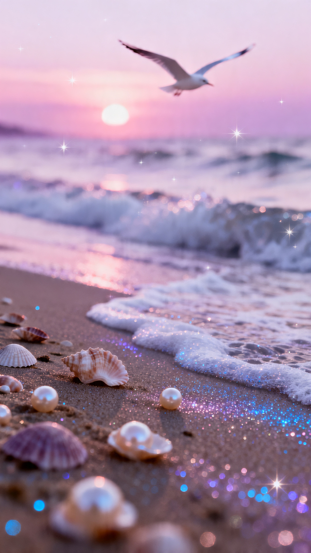 散落珍珠的海滩