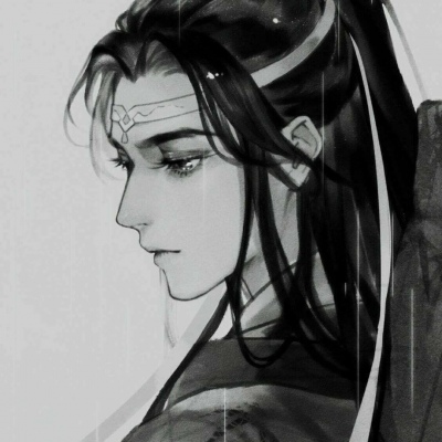 〈陈情〉黑白男生动漫丧系头像 世界大雨磅礴，万物苟且而活