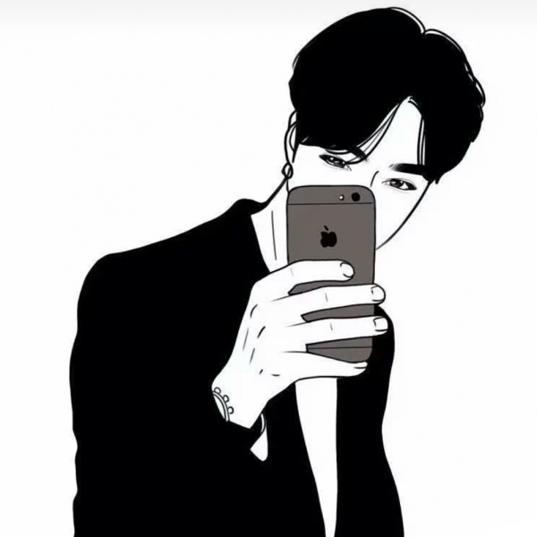 手绘卡通男头 成熟 社会范?