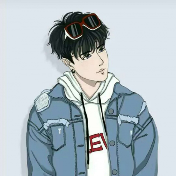 手绘卡通男头 成熟 社会范?