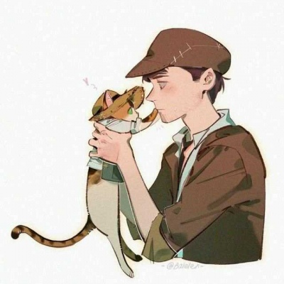 情侣头像 抱着猫猫love