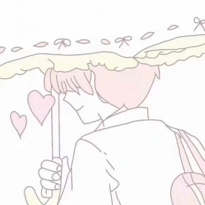 恬恬/2019超甜唯美粉色小清新动漫情头/余光是你 余生也是你.