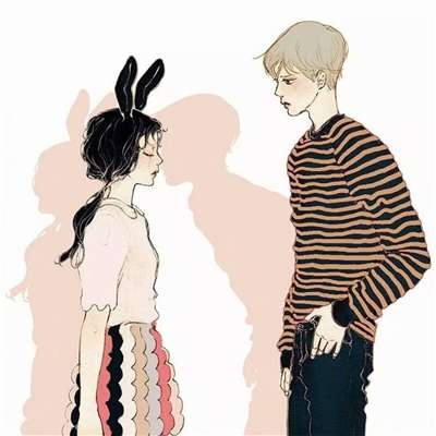 漫画情侣头像  属于自己的小星空