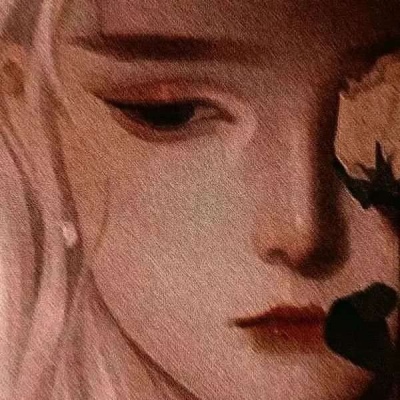 唯美意境古风红色滤镜动漫女头