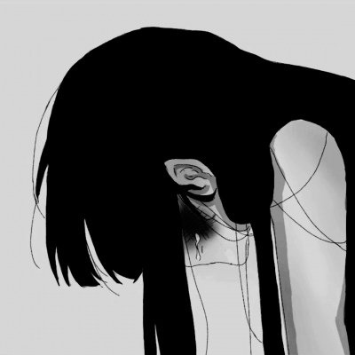 黑白丧系女头/真正的快乐来自认真生活的你。