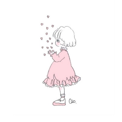 千鹤/简笔/简约清新女生/云朵偷喝了我的红酒，于是它的脸红成了晚霞/ cuho