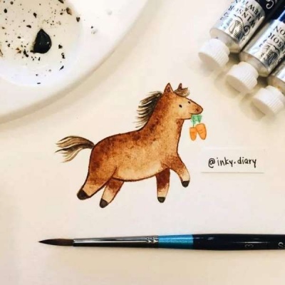 可爱插画小清新小动物/林芙/详见水印