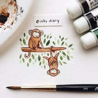 可爱插画小清新小动物/林芙/详见水印