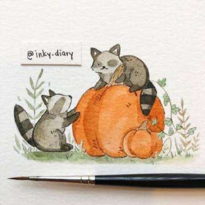 可爱插画小清新小动物/林芙/详见水印