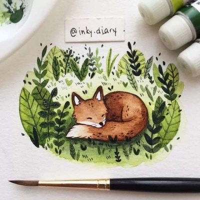 可爱插画小清新小动物/林芙/详见水印