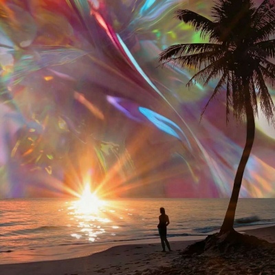 恬恬/个性梦幻唯美紫色天空背景/星河尽明意 万般皆是你