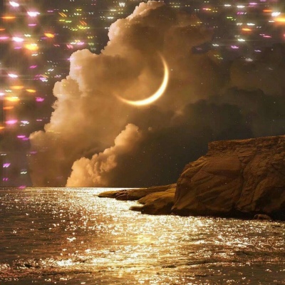 恬恬/个性梦幻唯美紫色天空背景/星河尽明意 万般皆是你