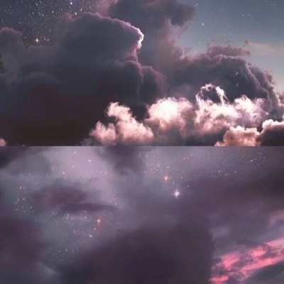 恬恬/个性梦幻唯美紫色天空背景/星河尽明意 万般皆是你