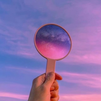 恬恬/个性梦幻唯美紫色天空背景/星河尽明意 万般皆是你