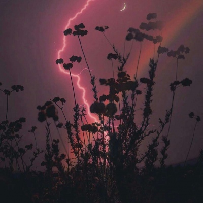 恬恬/个性梦幻唯美紫色天空背景/星河尽明意 万般皆是你