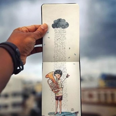 安奈 小清新意境插画 ? ? ?你满身星月静栖 也赢我一生爱意