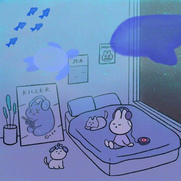 芯儿   唯美梦幻蓝色系背景图