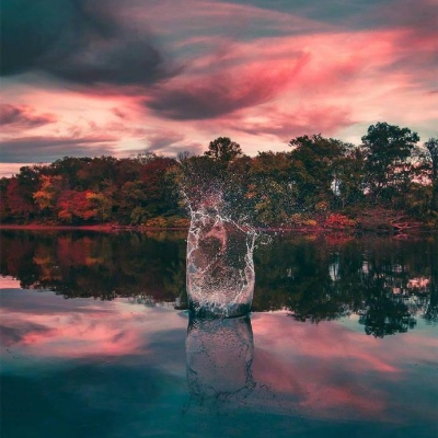 唯美意境/黄昏/大海/背景图/水逆退散 点赞接收好运