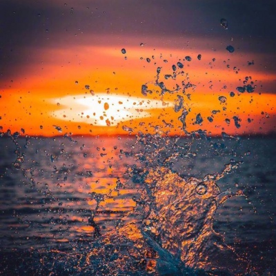 唯美意境/黄昏/大海/背景图/水逆退散 点赞接收好运