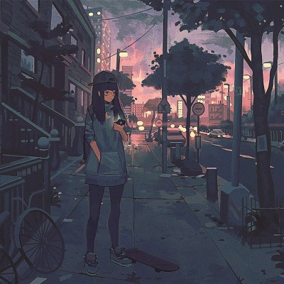 齐烟/跨过晨昏线   便是永夜#唯美#插图#