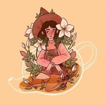 治愈系唯美插图.   窗外下着冷清清的雨