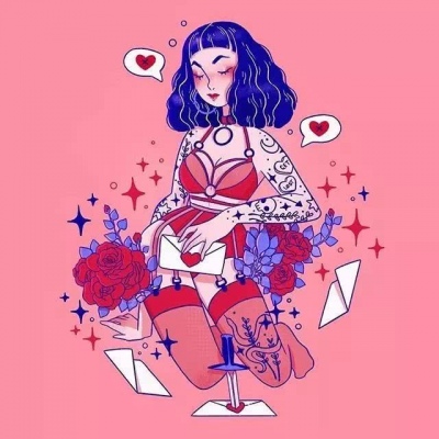 治愈系唯美插图.   窗外下着冷清清的雨