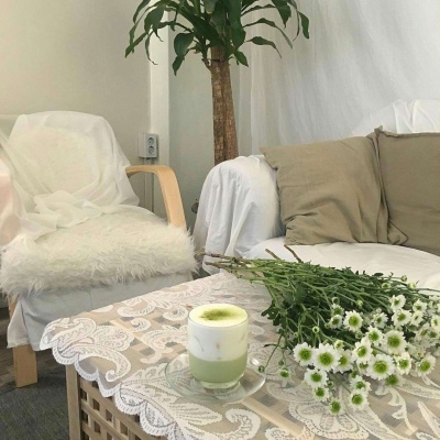 绿色系清新背景（绿色 食品 抹茶） 月牙儿