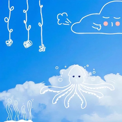 沈曦：唯美可爱天空云朵背景图