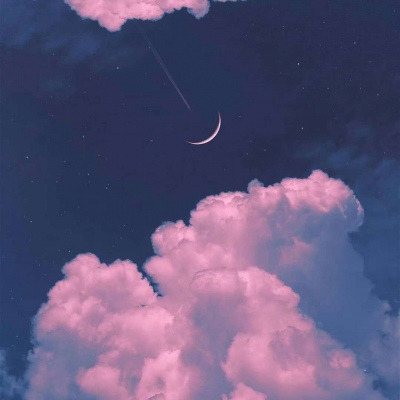 天空唯美风景美图   月亮生活就是填不满的黑色