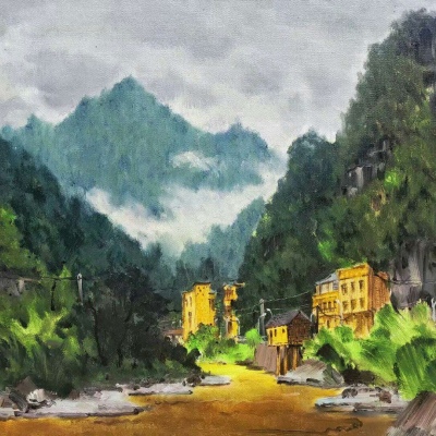 独一无二的唯美油画:我隐居深山只为逃离你的笑容。‖素质拿图点赞＋关注