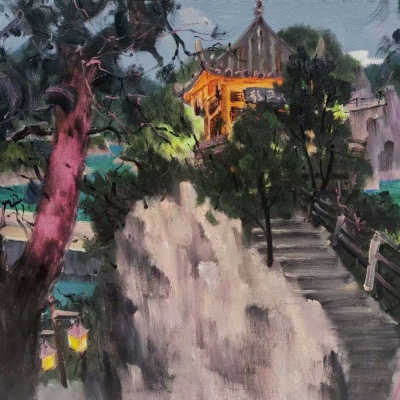 独一无二的唯美油画:我隐居深山只为逃离你的笑容。‖素质拿图点赞＋关注