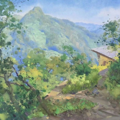 独一无二的唯美油画:我隐居深山只为逃离你的笑容。‖素质拿图点赞＋关注